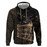 Personalized Egyptian God Anubis Zip Hoodie Jackal Headed Deity Ancient Egypt Mythology Gilded