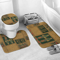 Egyptian God Osiris Bathroom Set Green Pharaonic Hieroglyphic Patterns