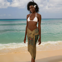 Egyptian God Osiris Sarong Green Pharaonic Hieroglyphic Patterns