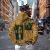 Egyptian God Osiris Zip Hoodie Green Pharaonic Hieroglyphic Patterns