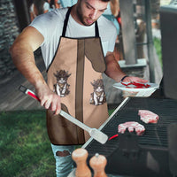 Cowcat Apron Cowboy Cat Meowdy Retro Western Yoke Brown - Wonder Print Shop