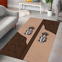 Cowcat Area Rug Cowboy Cat Meowdy Retro Western Yoke Brown - Wonder Print Shop