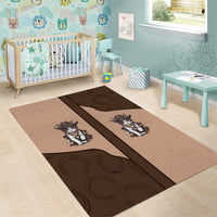 Cowcat Area Rug Cowboy Cat Meowdy Retro Western Yoke Brown - Wonder Print Shop