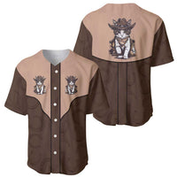 Cowcat Baseball Jersey Cowboy Cat Meowdy Retro Western Yoke Brown - Wonder Print Shop