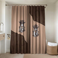 Cowcat Bathroom Set Cowboy Cat Meowdy Retro Western Yoke Brown - Wonder Print Shop