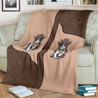 Cowcat Blanket Cowboy Cat Meowdy Retro Western Yoke Brown - Wonder Print Shop