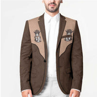 Cowcat Blazer Cowboy Cat Meowdy Retro Western Yoke Brown - Wonder Print Shop