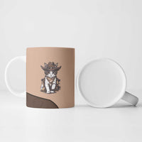 Cowcat Ceramic Mug Cowboy Cat Meowdy Retro Western Yoke Brown - Wonder Print Shop