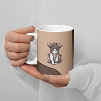 Cowcat Ceramic Mug Cowboy Cat Meowdy Retro Western Yoke Brown - Wonder Print Shop