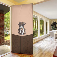 Cowcat Door Cover Cowboy Cat Meowdy Retro Western Yoke Brown - Wonder Print Shop