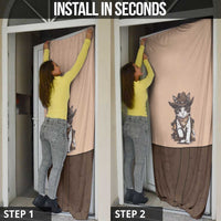 Cowcat Door Cover Cowboy Cat Meowdy Retro Western Yoke Brown - Wonder Print Shop