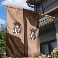 Cowcat Garden Flag Cowboy Cat Meowdy Retro Western Yoke Brown - Wonder Print Shop
