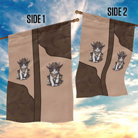 Cowcat Garden Flag Cowboy Cat Meowdy Retro Western Yoke Brown - Wonder Print Shop
