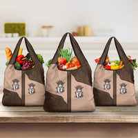 Cowcat Grocery Bag Cowboy Cat Meowdy Retro Western Yoke Brown - Wonder Print Shop