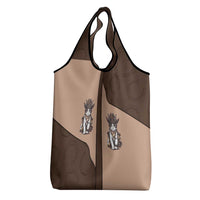 Cowcat Grocery Bag Cowboy Cat Meowdy Retro Western Yoke Brown - Wonder Print Shop
