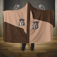 Cowcat Hooded Blanket Cowboy Cat Meowdy Retro Western Yoke Brown - Wonder Print Shop