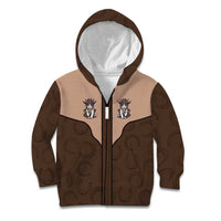 Cowcat Kid Hoodie Cowboy Cat Meowdy Retro Western Yoke Brown - Wonder Print Shop