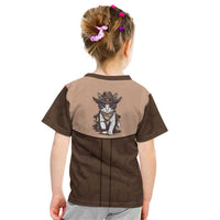 Cowcat Kid T Shirt Cowboy Cat Meowdy Retro Western Yoke Brown - Wonder Print Shop
