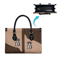 Cowcat Leather Bag Cowboy Cat Meowdy Retro Western Yoke Brown - Wonder Print Shop