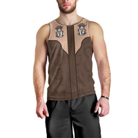 Cowcat Men Tank Top Cowboy Cat Meowdy Retro Western Yoke Brown - Wonder Print Shop