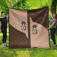 Cowcat Quilt Cowboy Cat Meowdy Retro Western Yoke Brown - Wonder Print Shop
