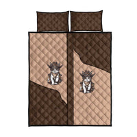 Cowcat Quilt Bed Set Cowboy Cat Meowdy Retro Western Yoke Brown - Wonder Print Shop