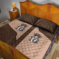 Cowcat Quilt Bed Set Cowboy Cat Meowdy Retro Western Yoke Brown - Wonder Print Shop