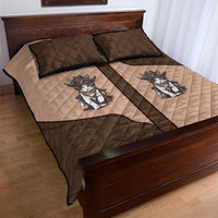 Cowcat Quilt Bed Set Cowboy Cat Meowdy Retro Western Yoke Brown - Wonder Print Shop