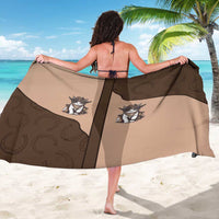 Cowcat Sarong Cowboy Cat Meowdy Retro Western Yoke Brown - Wonder Print Shop