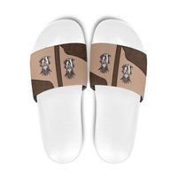 Cowcat Slide Sandals Cowboy Cat Meowdy Retro Western Yoke Brown - Wonder Print Shop