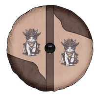 Cowcat Spare Tire Cover Cowboy Cat Meowdy Retro Western Yoke Brown - Wonder Print Shop