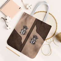 Cowcat Tote Bag Cowboy Cat Meowdy Retro Western Yoke Brown - Wonder Print Shop