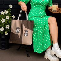 Cowcat Tote Bag Cowboy Cat Meowdy Retro Western Yoke Brown - Wonder Print Shop