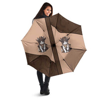 Cowcat Umbrella Cowboy Cat Meowdy Retro Western Yoke Brown - Wonder Print Shop