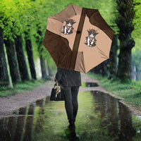 Cowcat Umbrella Cowboy Cat Meowdy Retro Western Yoke Brown - Wonder Print Shop