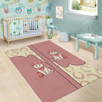 Cowcat Area Rug Cowboy Cat Meowdy Retro Western Yoke Pink - Wonder Print Shop