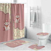Cowcat Bathroom Set Cowboy Cat Meowdy Retro Western Yoke Pink - Wonder Print Shop