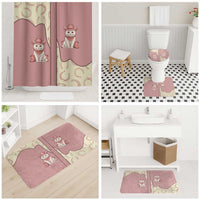 Cowcat Bathroom Set Cowboy Cat Meowdy Retro Western Yoke Pink - Wonder Print Shop