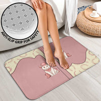 Cowcat Bathroom Set Cowboy Cat Meowdy Retro Western Yoke Pink - Wonder Print Shop