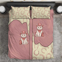 Cowcat Bedding Set Cowboy Cat Meowdy Retro Western Yoke Pink - Wonder Print Shop