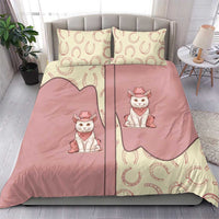 Cowcat Bedding Set Cowboy Cat Meowdy Retro Western Yoke Pink - Wonder Print Shop