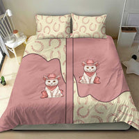 Cowcat Bedding Set Cowboy Cat Meowdy Retro Western Yoke Pink - Wonder Print Shop