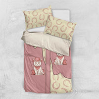 Cowcat Bedding Set Cowboy Cat Meowdy Retro Western Yoke Pink - Wonder Print Shop