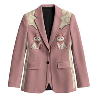 Cowcat Blazer Cowboy Cat Meowdy Retro Western Yoke Pink - Wonder Print Shop