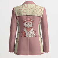 Cowcat Blazer Cowboy Cat Meowdy Retro Western Yoke Pink - Wonder Print Shop