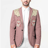 Cowcat Blazer Cowboy Cat Meowdy Retro Western Yoke Pink - Wonder Print Shop