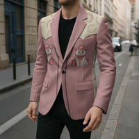 Cowcat Blazer Cowboy Cat Meowdy Retro Western Yoke Pink - Wonder Print Shop