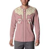Cowcat Button Sweatshirt Cowboy Cat Meowdy Retro Western Yoke Pink - Wonder Print Shop