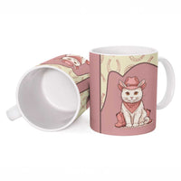 Cowcat Ceramic Mug Cowboy Cat Meowdy Retro Western Yoke Pink - Wonder Print Shop