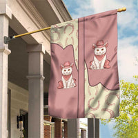 Cowcat Garden Flag Cowboy Cat Meowdy Retro Western Yoke Pink - Wonder Print Shop